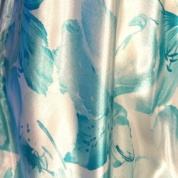 Sophia SZ M Vintage Aqua & White Silky Gown Romantic Soft Sexy Feminine Gift - Picture 5 of 7